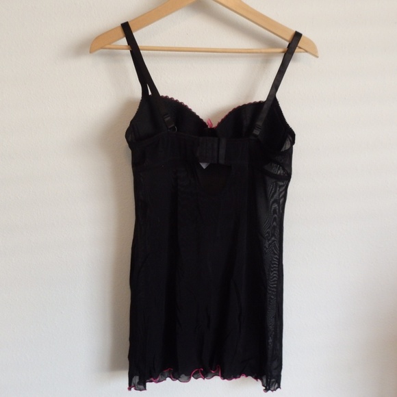 Black Fuchsia Pink Sequence Lingerie w/ Underwire - Picture 3 of 4